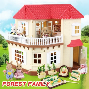 1/12 Animale de Pădure Familie Simulare Mini Fată, Acasă, Casa de Jucarie 1:12 Colibă Pădure Mini Copii Villa ABS Bucătărie Hut