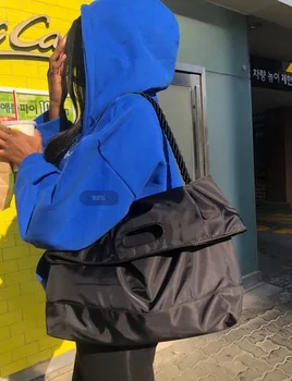 Femei nailon genți de mână de mare capacitate sac de călătorie Casual femei geantă de umăr mare recipienti din plastic negru crossbody genti bolsas