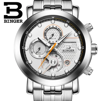 Multifuncțional Bărbați Ceasuri de Lux Brand de Top BINGER Noua Moda Barbati Cronograf Cuarț Ceas de mână de sex Masculin relogio masculino