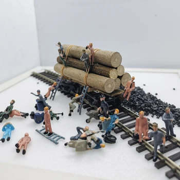 1:87 HO Model la Scară Lucrătorii de la căile ferate Peisaj Model de Tren de cale Ferată Aspect Peisaj DIY Miniatură Diorame Afișează Jocuri