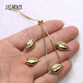 10 bucăți de coajă de aur bratari rainbow zircon accesorii bijuterii de vară pentru mama cadou de bijuterii de cristal pentru femei 9257