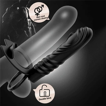 10 Frecventa Dubla Penetrare Anal Plug Dildo Butt Plug Vibrator Pentru Barbati Curea Pe Penis Vagin Plug Adult Jucarii Sexuale Pentru Cupluri