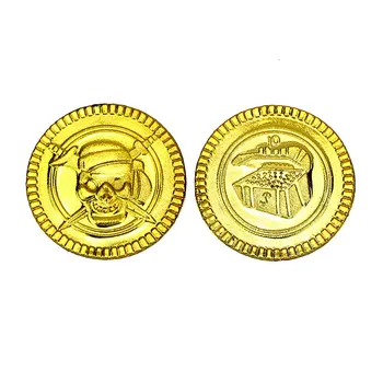100buc Plastic de Aur Monede de Comori Pirat Căpitanul Favoruri de Partid Pretinde Comoară Copii, articole Party Petrecere Monede