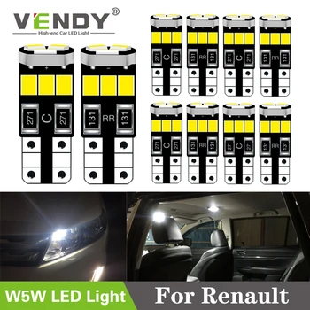 10x Auto W5W T10 Lumina LED-uri Auto Bec Lampă Interior Pentru Renault Trafic Safrane megane 2 3 duster logan, laguna, Koleos clio fluence