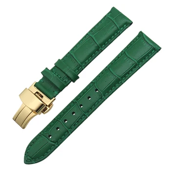 12 14 16 20 22 mm, din Piele Watchbands Bărbați Femei albastru Verde de Înaltă Calitate Bandă Ceas Curea Cu aur roz Fluture incuietoare