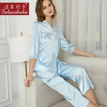 19 momme dulce roz autentic de mătase seturi de pijamale femei, pijamale coreeană de moda Elegant de mătase pură femei pijamale T8238