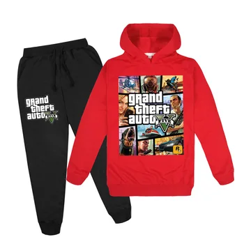 2-16Years Moda Grand Theft Auto Joc GTA 5 Hanorac Pantaloni 2 buc Set Copii Sportsuit Băieții de Cauzalitate Haine Copii Fete Casual Uniformă