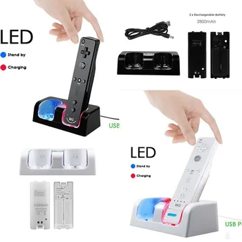 2/4 Pentru Nintendo Wii Remote Controller De Încărcare Stație De Andocare Baterii Reîncărcabile Pachet+ Incarcator Dock Pentru Wii U Gamepad