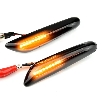 2 BUC Lentile de Fum Dinamic Curge LED-uri de Semnalizare de poziție Laterale de Lumină Lampă de Semnalizare pentru BMW E60 E61 E90 E91 E81 E82 E88 E46 X3 X1