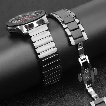 20 22mm ceramice watchband Pentru samsung gear S2 S3 curea de schimb pentru Huawei watch 2 Galaxy watch 42/46 Fluture Catarama Curea