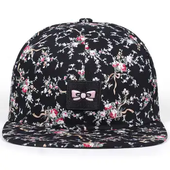 2018 noi broderie bowknot șepci de baseball pentru femei în aer liber, pălării de soare feminino florale hip hop casquette snapback cap pălăria garros
