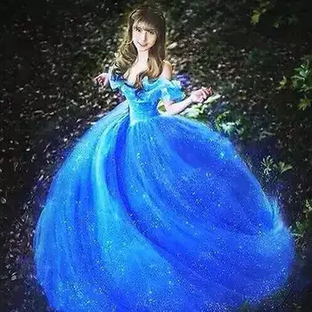 2018 Nou Film Scarlett Nisip Rochie de Printesa de Pe Umăr albastru Cenusareasa Costum Adult fete Fierbinte de Vânzare