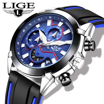 2019 Fierbinte Cadou Ceasuri Barbati Brand de Lux LIGE Cronograf Bărbați Ceasuri Sport rezistent la apa de sex Masculin Ceas Cuarț Bărbați Ceas reloj hombre