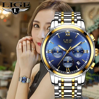 2019 LIGE Noi a Crescut de Aur Femei Ceas de Afaceri Cuarț Ceas Doamnelor Top Brand de Lux Femeie Ceas de mână Fată Ceas Relogio Feminin