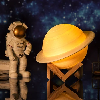 2019 NOI Dropship Reîncărcabilă de Imprimare 3D Saturn Lampa Luna de Lampa cu Lumina de Noapte Pentru Luna lumina cu 2Colors 16Colors la Distanță Cadouri