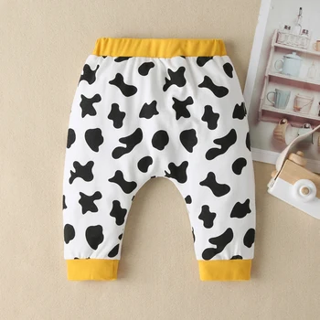 2020 Băiețel Nou-născut Fete Haine Copii cu Maneca Lunga din Bumbac de Vacă Top Hoddies Topuri Tricou +Pantaloni Jambiere Copilul Tinuta 2pics Seturi