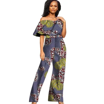2020 din Africa de moda bluze fără mâneci, cu o mare barca gât femei pantaloni seturi personalizate stiluri Ankara doamna costume de mire