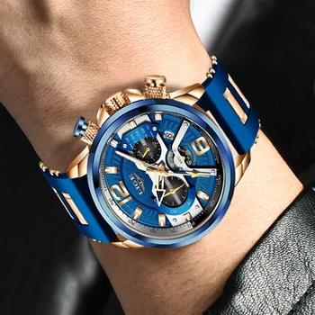 2020 LIGE Casual Sport Ceas pentru Barbati Brand de Top Militară de Lux din Piele, Ceasuri de mana Barbati, Ceasuri de Moda Cronograf Ceas de mână