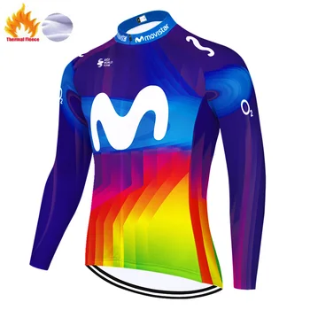 2020 movistar team jersey ciclism bărbați de iarnă lână termica camisa ciclismo masculina Biciclete Biciclete Tricou jersey ciclismo hombre