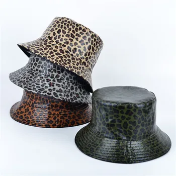 2020 Pu Leopard de Imprimare Două Părți Găleată Pălărie Pescar Pălăria în aer liber, de Călătorie Pălărie de Soare Capac Pălării pentru Bărbați și Femei 112
