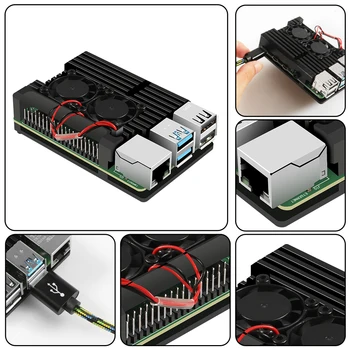 2020 Raspberry Pi 4 4B Caz de Metal Raspberry Pi Cazul cu ventilatoare de Răcire din Aliaj de Aluminiu Cazuri de Protecție pentru RPI 4/4B