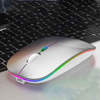 2020 Wireless Reîncărcabilă Mut Mouse-ul pentru Telefoane Notebook Tablete 2.4 G Wireless Mut Mouse-ul RGB Dual-Mode Mouse-ul