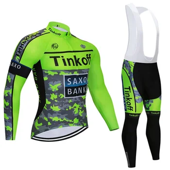 2021 Tinkoff maneca lunga jersey ciclism pantaloni biciclete sport ciclism toamna purta haine set Ropa Ciclismo 20D Silicon