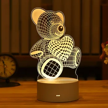 3D Lampa Acrilice LED Noapte Lumina de Ziua Îndrăgostiților Cadou de Nunta de Decorare Copil de Dus Petrecere de Aniversare pentru Copii Iepure de Paște Decor