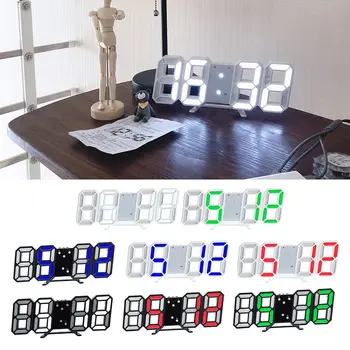 3D LED Digital Ceas de Perete Data Celsius Veioza de Afișare Tabelul de Ceasuri pentru Desktop Ceas Deșteptător Cameră de zi ceas cu alarmă inteligent
