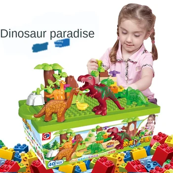3WBOX Dino Valea Blocuri Seturi de Particule Mari de Dinozaur Lumea Animală Jucarii Model Cărămizi Compatibil Duplo cadou de Crăciun