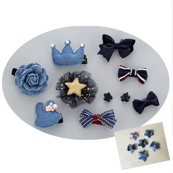 40mm 48mm Denim stele Crown Inima de Iepure Patch Căptușit Aplicatiile pentru Decorare de Îmbrăcăminte DIY Îmbrăcăminte pentru Copii Dotari articole pentru acoperirea capului