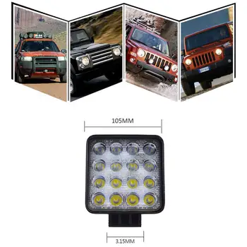 48W Vehicel Faruri 16LEDs Lumină Albă Rece Bara de 4inch Vehicul Lumina de Lucru CONDUS Camion Pentru SUV #306