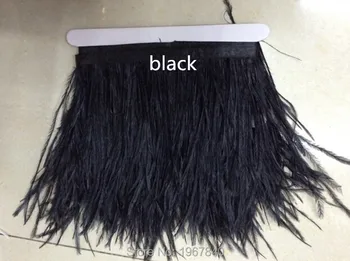 5 metri/ mulțime de negru din pene de struț pene marginea tunde părul 10-12 cm pene lungi cu dungi îmbrăcăminte îmbrăcăminte Ambarcațiuni
