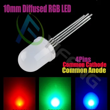 50 buc culori Pline Difuză LED-uri RGB, 10mm, comune anod Catod Comun diode