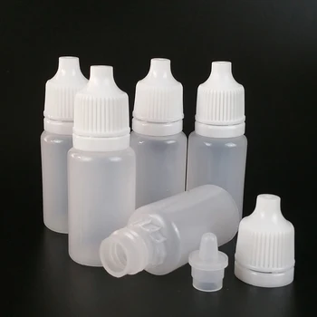50pcs 5m/10 ml/20 ml/30ml/50ml/100ml Plastic Eliquid Dropper Sticle de suc Vape Sticla cu Capac cu protecție pentru copii cu10 Pâlnii