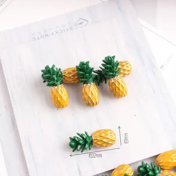 50PCS 9*22mm Aliaj Metal de Email 3D Ananas Farmece Picătură de Ulei Pandantiv pentru a Face Bijuterii Concluziile