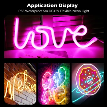 5M Lumina de Neon 12V LED Benzi Flexibile Colorate Curcubeu Neon Panglică Xmas Decor Petrecere Lampa pentru Publicitate Nunta Decor Acasă