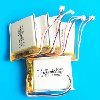 5pcs JST 1.25 mm 3pin 3.7 V 600mAh 503040 acumulator lipo litiu polimer baterie pentru MP3 GPS bluetooth Recorder aparat de fotografiat