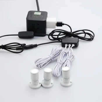 5V Reglaj Mini Spot LED, Spoturi Set Lampă de Tavan Suprafață 1W Argintiu Negru Mini USB Cabinet Lumini
