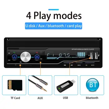 7 1 Din Radio Auto Stereo MP5 Player Multimedia Player bluetooth FM Touch Ecran Retractabil USB AUX