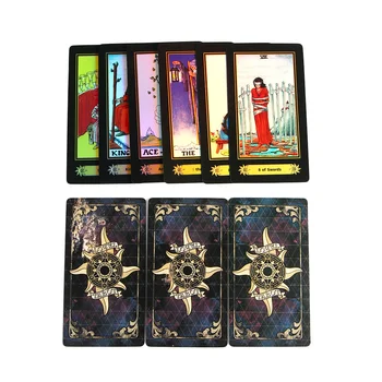 78Pcs Stralucitoare Holografic Cărți de Tarot englezesc Complet, Spune Viitor Truc Punte Stralucitoare Tarot Joc de Bord Ori Rider Waite Tarot Card