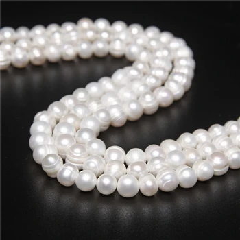 8-9mm Cartofi Perle Naturale Șirag de mărgele Pentru a Face Bijuterii în stil Baroc Autentic Perle de apă Dulce Margele DIY Manopera Brățară en-Gros de 14