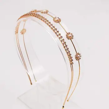8PCS Crystal Headband Perle de Flori Bentițe de Bijuterii Stras Moda Benzi de Aur Așchie de Metal Benzi Frizură pentru Gir