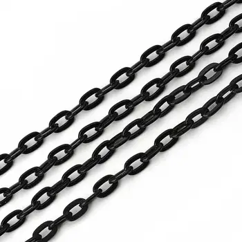 8Seasons pe bază de Fier Aliaj Deschide Link-ul Lanț de Cablu DIY Face Colier Bratari Extinderea Lanțurilor de Constatările de Bijuterii de Culoare Neagră,10M