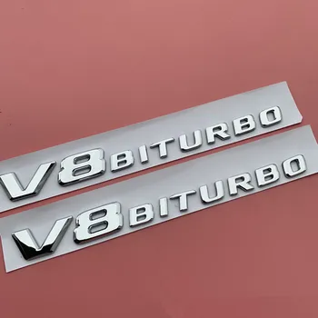 ABS Cromat de Argint Pentru Mercedes Benz C43 C63 E43 E63S C63S S63L S65L E53 Spate Boot Emblema Logo-ul Insigna Portbagaj Litere autocolant Auto