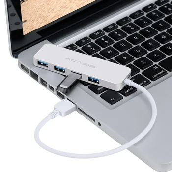Acasis HS-080 Hub USB 3.0 de Mare Viteză Aluminiu 4 Port USB 3.0 Hub Splitter On/Off 5Gbs pentru MacBook Laptop PC