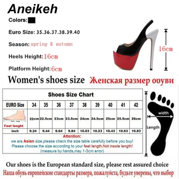Aneikeh Primăvară Sexy Platforme Pompe Pantofi Femei Din Piele De Brevet Fetish Subțire Toc Peep Toe Pantofi Stripteuză Pantofi De Nunta