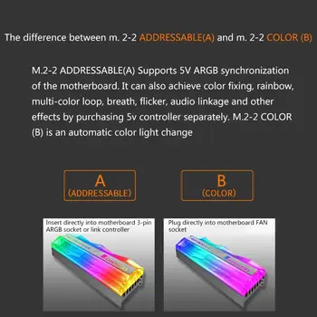 ARGB Magie de Culoare de Lumină Colorate radiator SATA NVMe NG-FF 2280 M. 2 SSD Cooler Kit