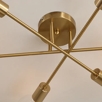 ASCELINA CONDUS Candelabru Modern Sputnik Lampa de Semi-încastrat Plafon Lampă Periat Epocă de Aur de Iluminat 6 Lămpi Nordic Lampă de Plafon