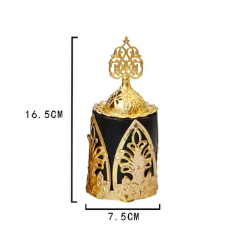 Aur din orientul Mijlociu metal arzător de tămâie, negru mat, alb ceramic masă arzător de tămâie decor